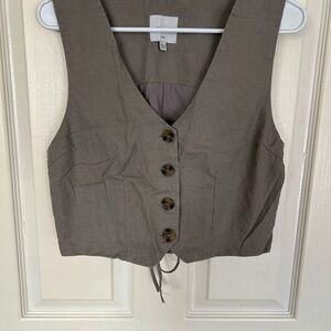 Love Tree Tan Vest Linen Blend